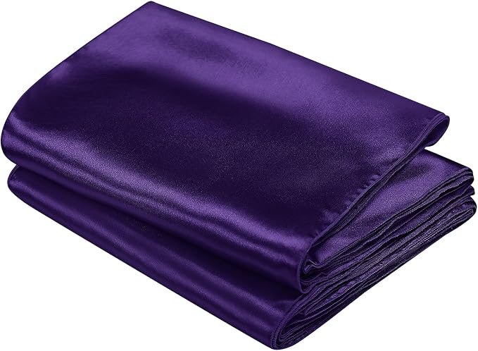 SiinvdaBZX 12 Pcs Purple Satin Table Runner 12 x 108 inches Long | Bright - Image 7