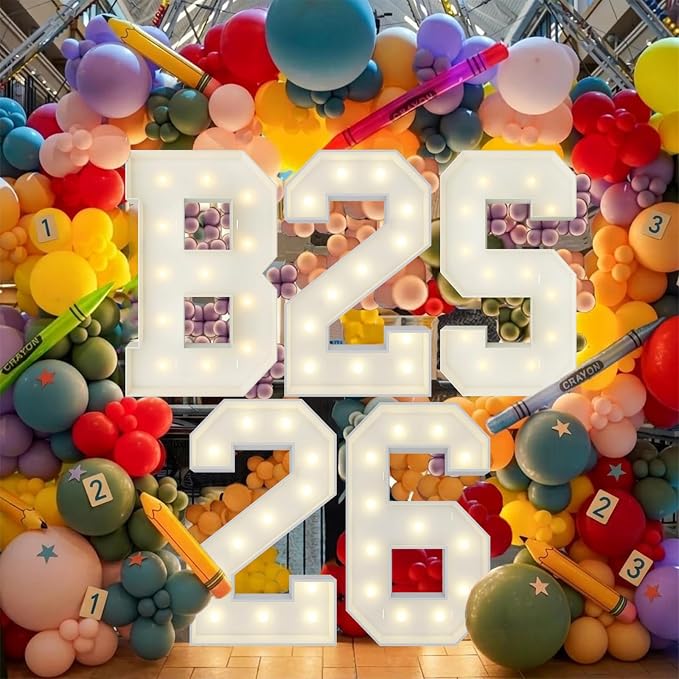 4FT Marquee Light Up Letters, Large Marquee Letters, Mosaic Balloon Frame - Image 6