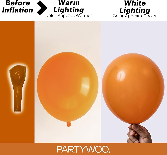 PartyWoo Burnt Orange Balloons 100pcs Terracotta Fall Color 36 Inch | 36 18 12 - Image 3