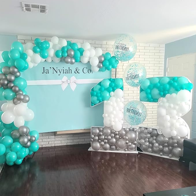 PartyWoo Teal Balloons 100pcs Turquoise Dark Teal Color 5 Inch | Balloons - Image 4
