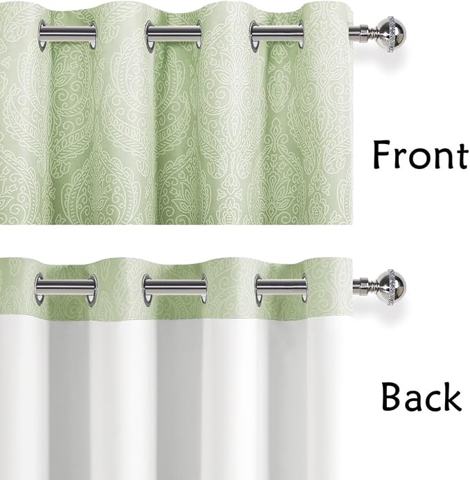 DWCN Avocado Green Ombre Room Darkening Blackout Curtains - Image 4