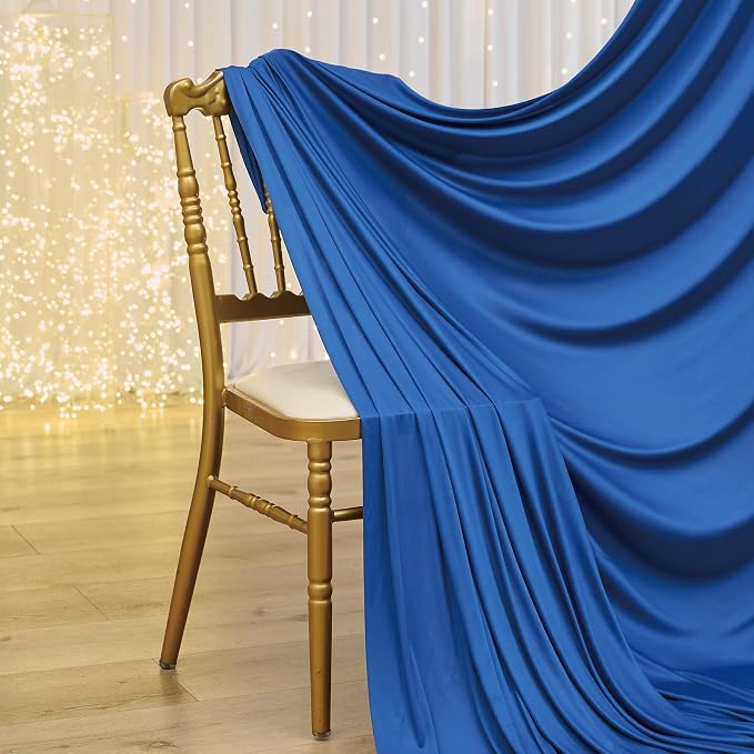 20×14 ft Royal Blue Wrinkle Free Backdrop Curtain, Soft Silky Polyester Wedding - Image 6