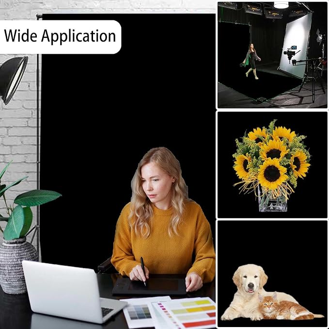 Black Photography Backdrop for Photoshoot, Fabric 3x5ft | Versatile Studio - Image 3