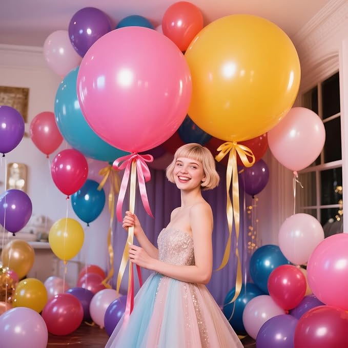 Pink Balloons 18 Inch 12 Pack Large Latex Party Balloons Round Helium Balloon - Image 4