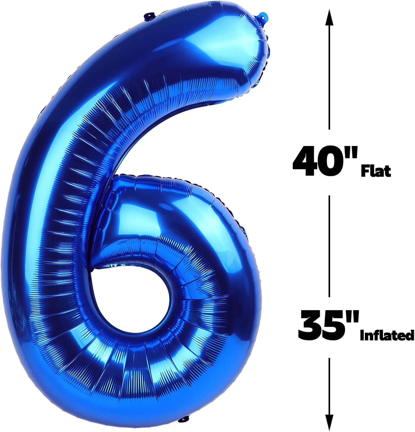 40 Inch Navy Blue Mylar Foil Number 6 Birthday Balloon, Digital Balloons for 6 16 Boy Girl Party Decorations Supplies, Big Helium Balloon Numbers for 26 36 46 60 Men Women Anniversary