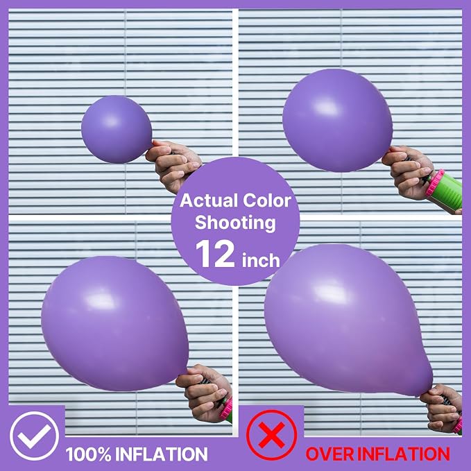 PartyWoo Purple Balloons 100pcs Latex Helium Balloons 5 Inch | Birthday Baby - Image 5