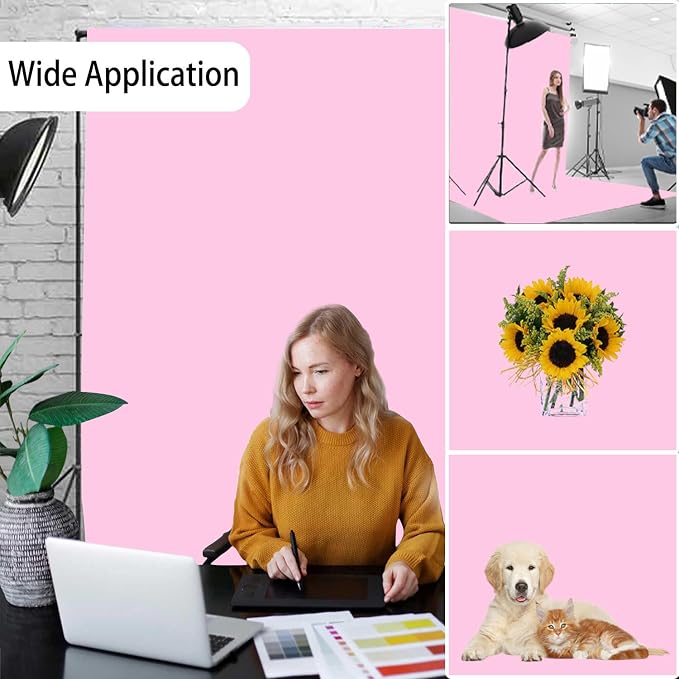 Pink Photography Backdrop for Photoshoot, Fabric 6x9ft | Versatile Studio Photo - Image 2