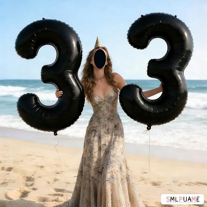 40 inch Number Balloon 0-9 Black Large Number 1 Balloons, Digital Balloons - Image 5