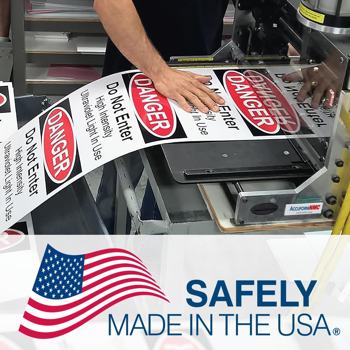 Custom OSHA Style Caution Sign 12" x 18" Adhesive Vinyl Sign, Customizable "Your Text Here", by AccuformNMC Made in USA