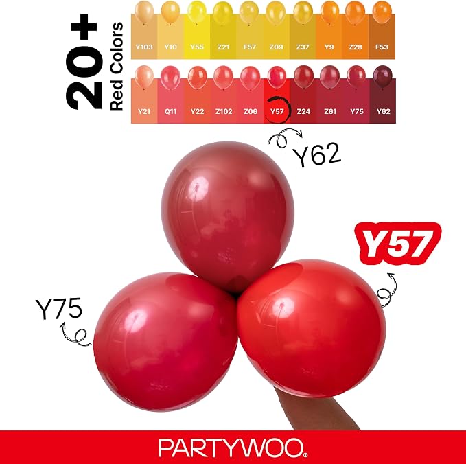 PartyWoo Red Balloons 100pcs Different Sizes of 36 18 12 10 5 Inch | Balloons - Image 4
