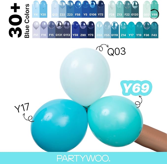 PartyWoo Teal Balloons 120pcs Turquoise Dark Teal Color 5 Inch | 18 12 10 5 - Image 4