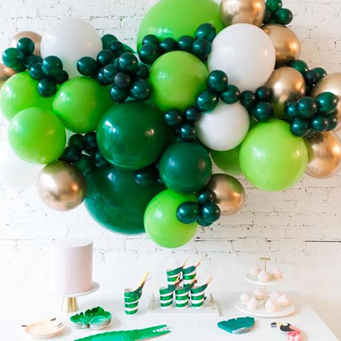 PartyWoo Dark Green Balloons 50pcs Emerald Hunter Forest Green Color | 12 Inch - Image 7