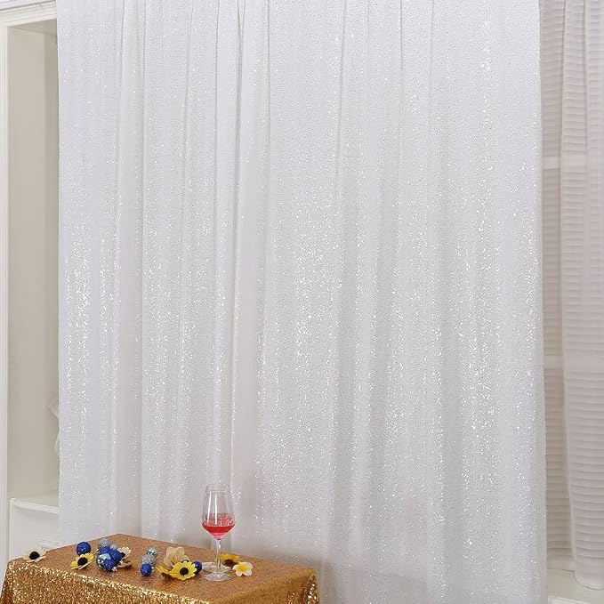 Poise3EHome White Sequin Backdrop, 8FT x 10FT Sequin Photography Backdrop - Image 8
