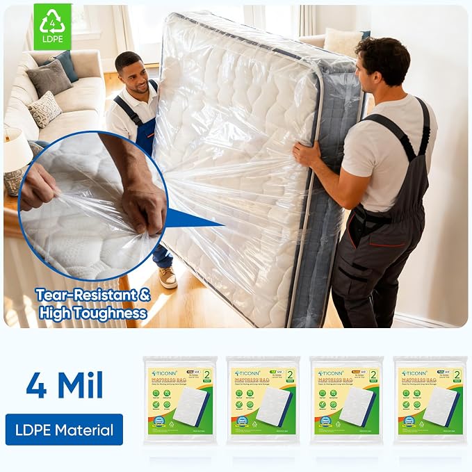 TICONN 1PK Plastic Mattress Bag - Image 7
