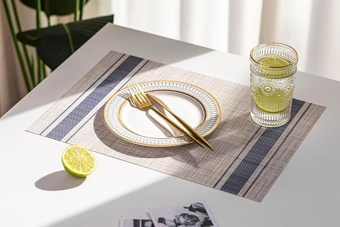 LEXMORE PlaceMats Set of 12 Vinyl/Plastic Woven Place Mats - Image 6