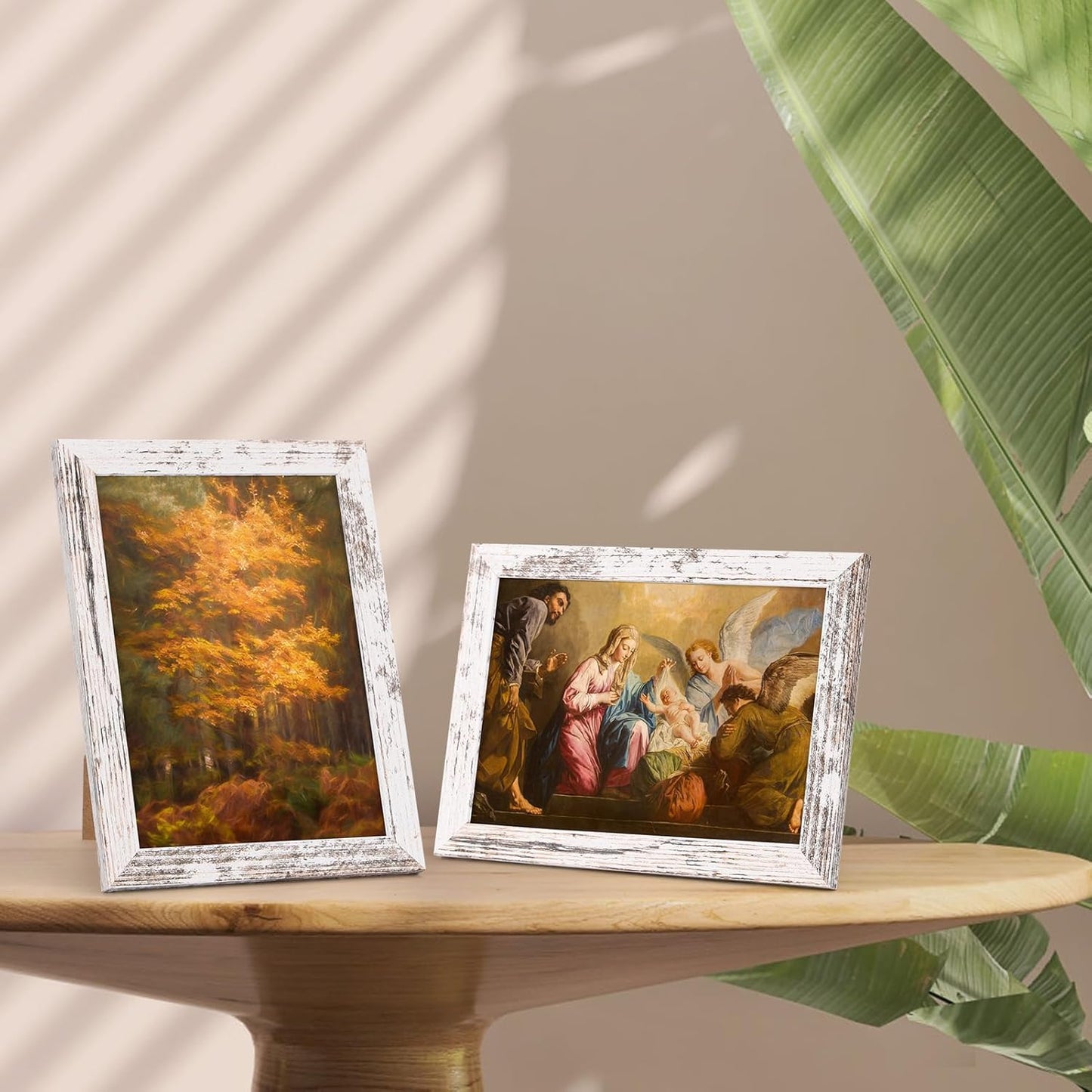 PETAFLOP Wooden Bulk 5x7 Picture Frame Set of 18, White Distressed Photo Frames Fits 5 by 7 for Wall or Tabletop Display