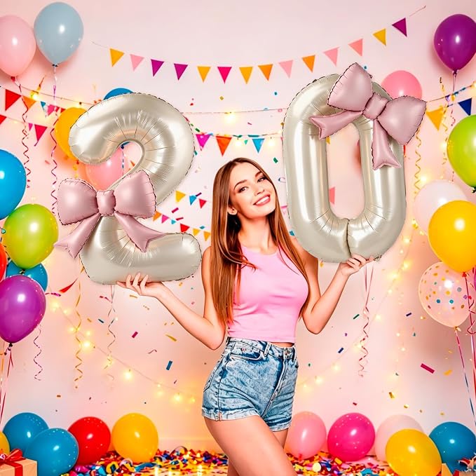 40 Inch Cream Number 0 Balloon - Image 4
