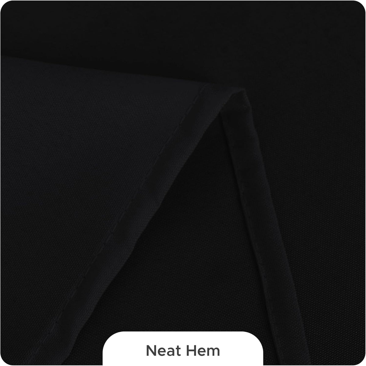 Fitable 8 Pack Rectangle Tablecloths: Stain Resistant Wrinkle Free Fabric Table Clothes, Washable Reusable Polyester Table Covers for Wedding Party Birthday Banquet Reception(Black, 90x132 Inch)