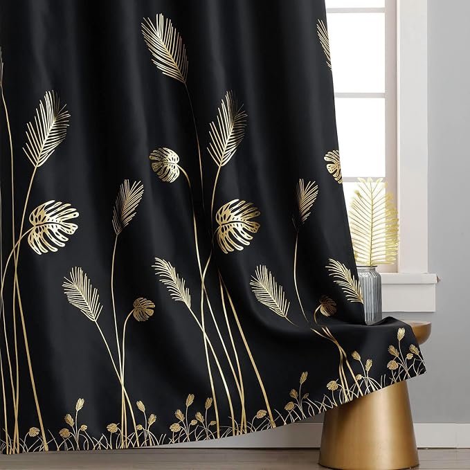 Black Blackout Curtains for Bedroom 84 Inches Long, Room Darkening Grommet - Image 7