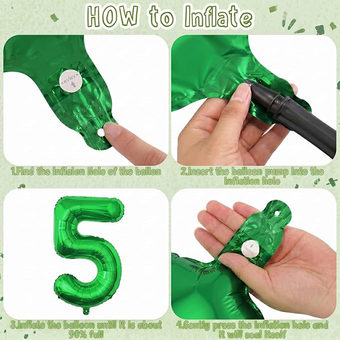 Green Number 5 Balloon 40 Inch, Vibrant Foil Numeral - Image 5