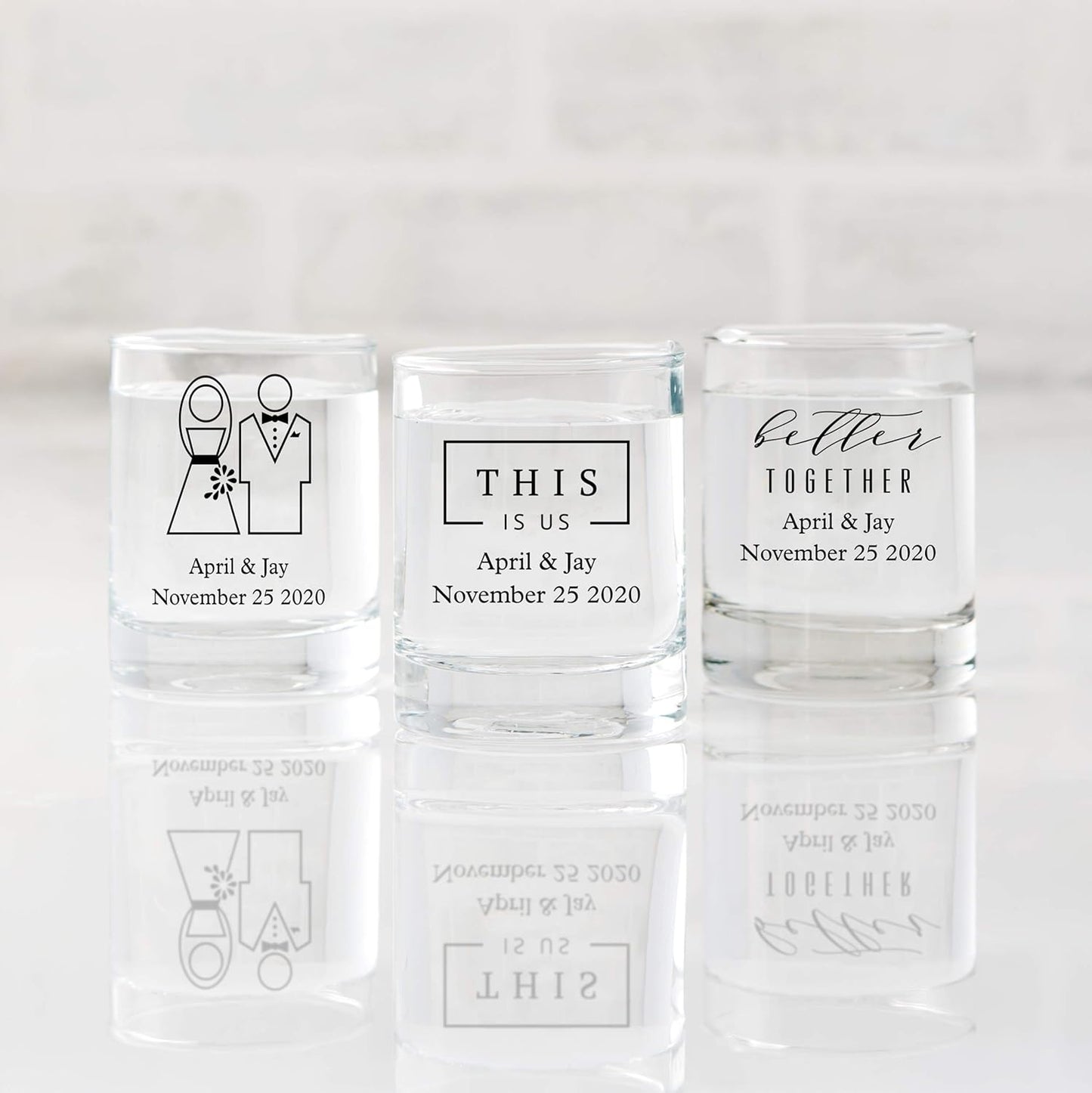 WEDDINGSTAR Personalized 2.75oz Shot Glass Customizable Full Color Print - 36 pack