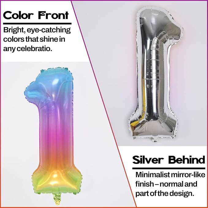 Foil 8 Balloon, Pastel Rainbow Number 8 Balloons - Image 3