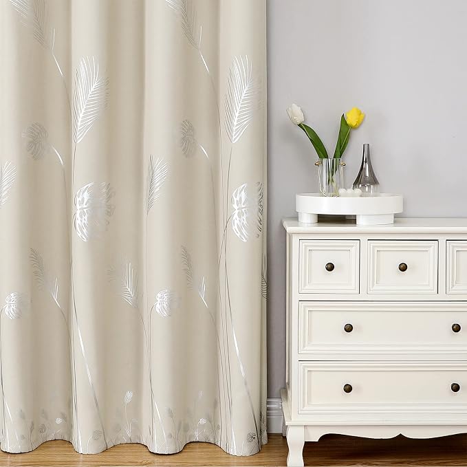 Cream Beige Blackout Curtains - Image 2