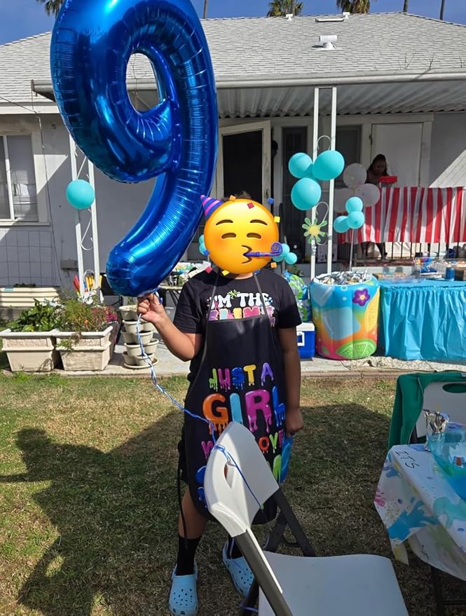 9 Balloon Number Blue 40 inch Number Balloons - Image 2