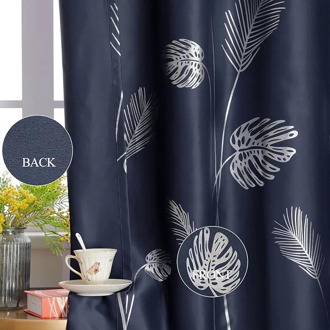 Navy Blue Blackout Curtain Extra Wide - Image 5