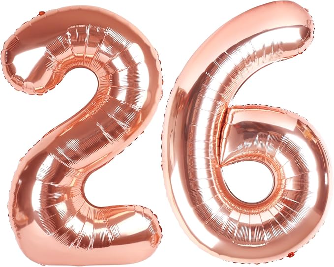 Number Balloons 26 Balloon Rose Gold by Enyeopd