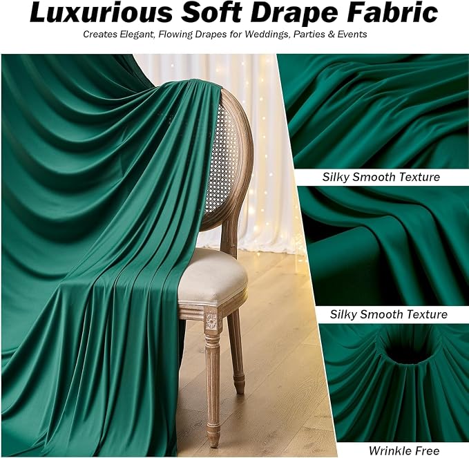 20x12 ft Forest Green Backdrop Curtains - Image 4