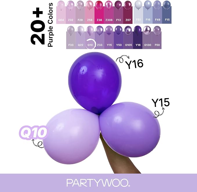 PartyWoo Lavender Balloons 100pcs Light Pastel Purple Lilac Color | 18 12 10 5 - Image 4