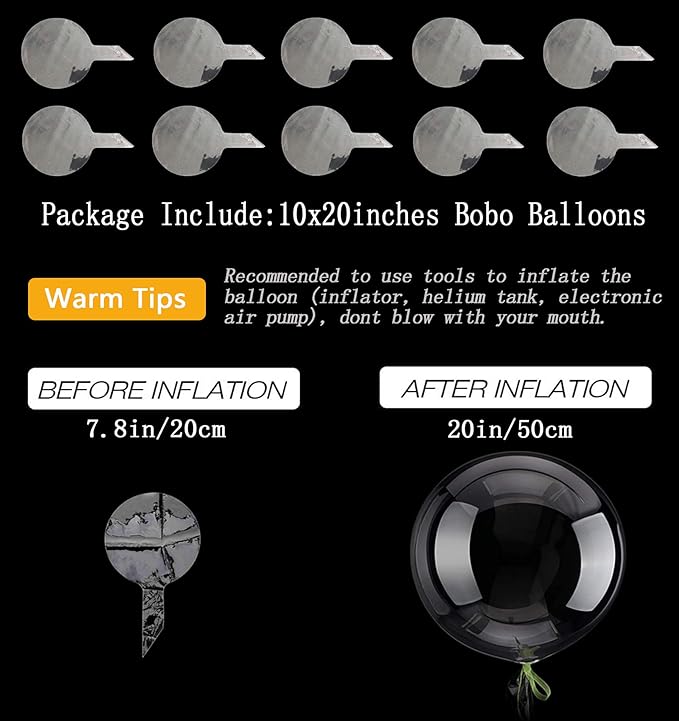 20 Inch Bobo Balloons, Large Bubble Balloons | Transparent Bubble Balloon - Image 6