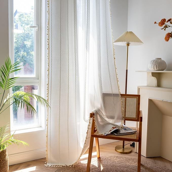 Sutuo Home Boho Curtains for Bedroom 84 Inch Length, Light Filtering Country - Image 7