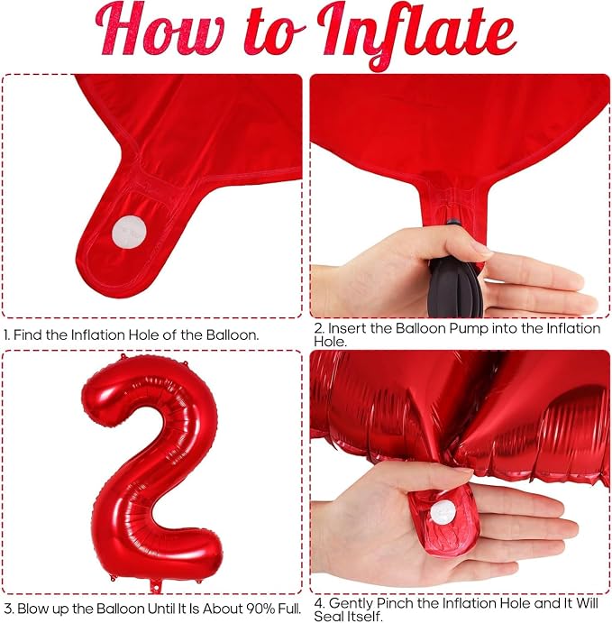 Red Number 26 Balloons, 40 Inch Big Large Foil Number Balloons, Jumbo Giant - Image 4