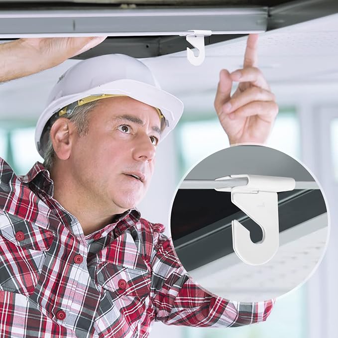 20 Pairs Drop Ceiling Hooks for Hanging, Suspended Track Ceiling Tile Clips - Image 8