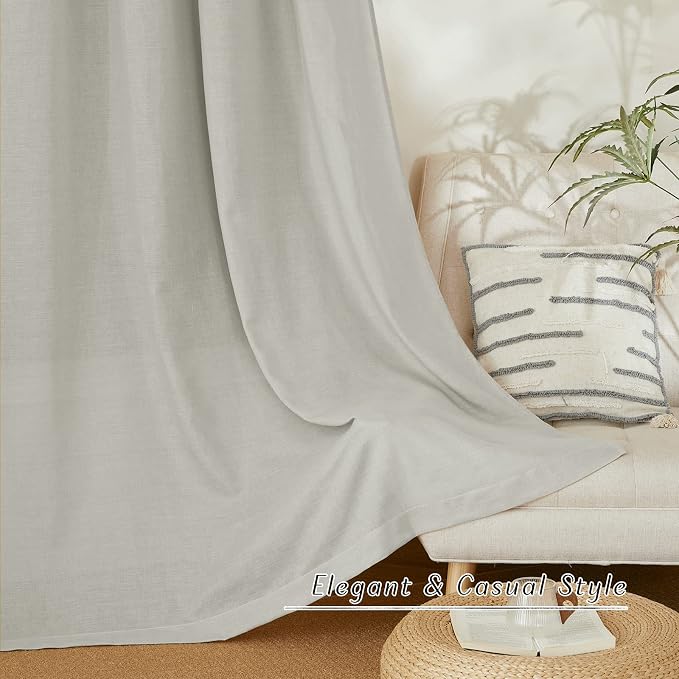 NICETOWN Thick Linen Gray Curtains - Image 7