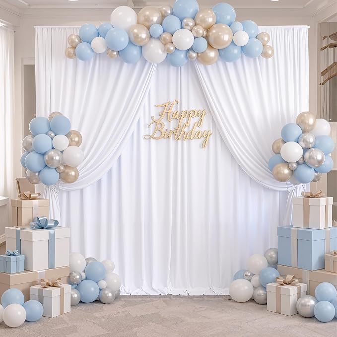 20ftx10ft White Backdrop Curtains - Image 3