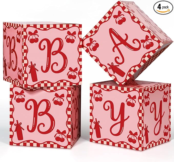 Kathfly 4 Pcs She's Ready to Pop Baby Shower Boxes Supplies Party Decorations by Kathfly