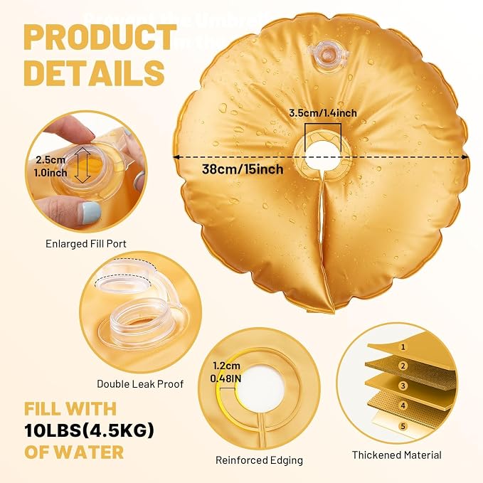 6 Pcs Golden Water Weight Bag, Water Bag Weights - Image 2