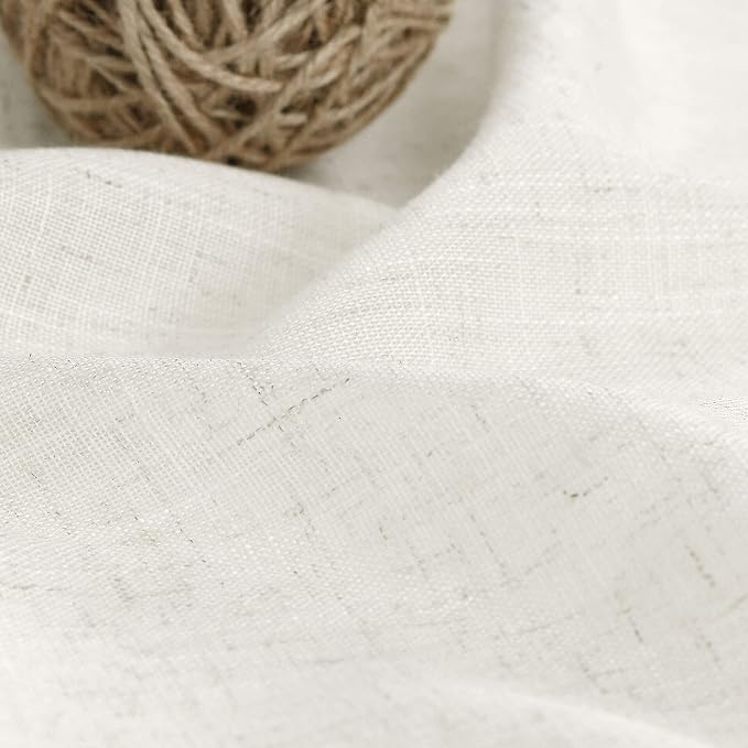 Linen Cream Curtains 131 Inch Extra Long - Image 5