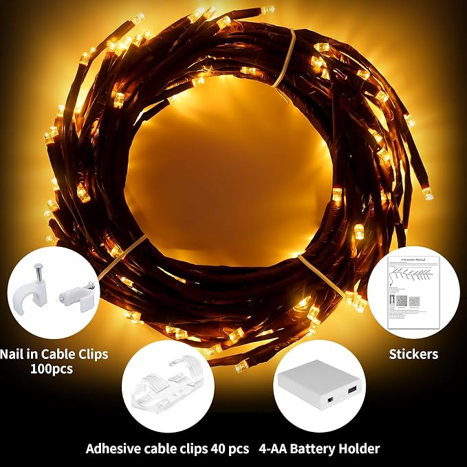 7.55FT 144LED Brown USB Tree Branch Lights - Image 5
