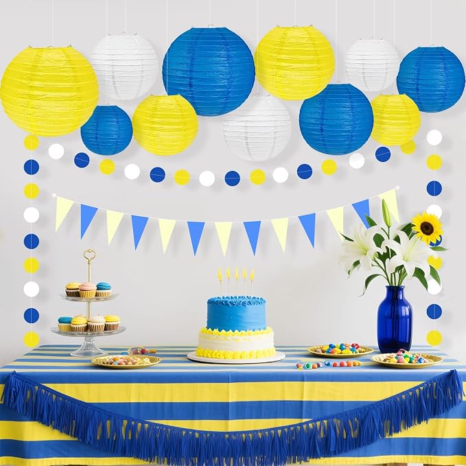 Blue and Yellow Party Decorations, Baby Shower and BBQ Decor - Image 6