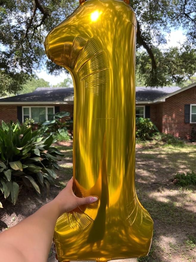 Number Balloons Gold 1 Balloon 40 inch - Image 3