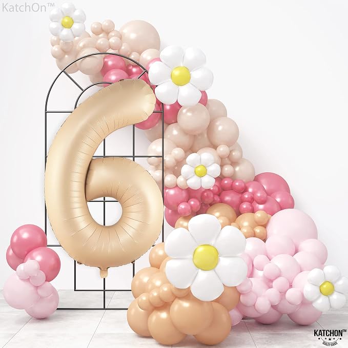 KatchOn Caramel Number 6 Balloon 40 Inch | 6th Birthday Balloon - Image 6