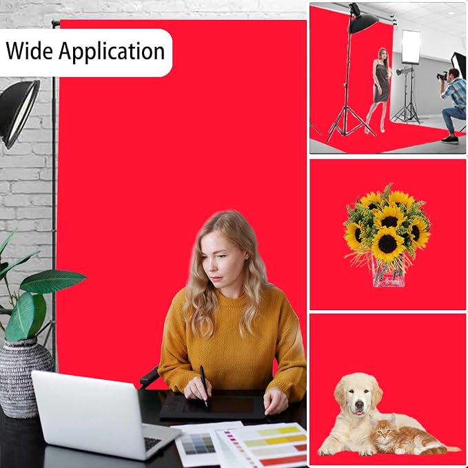 Red Photography Backdrop for Photoshoot, Fabric 10x20ft | Versatile Studio - Image 2