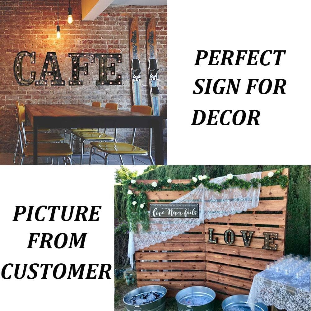 OYCBUZO Golden Black Led Marquee Letter - Industrial, Vintage Style Light Up Alphabet Letter Sign for Cafe Wedding Birthday Party Christmas Lamp Home Bar Initials Decor - R