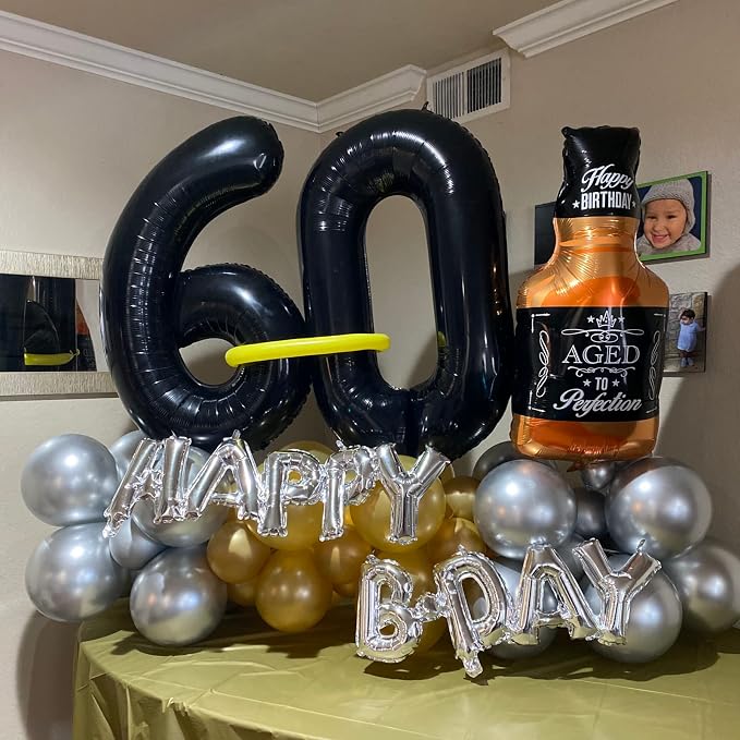 40'' Black Number 9 Balloons, Giant Self Inflating Foil Number Balloons Set 0-9 - Image 5