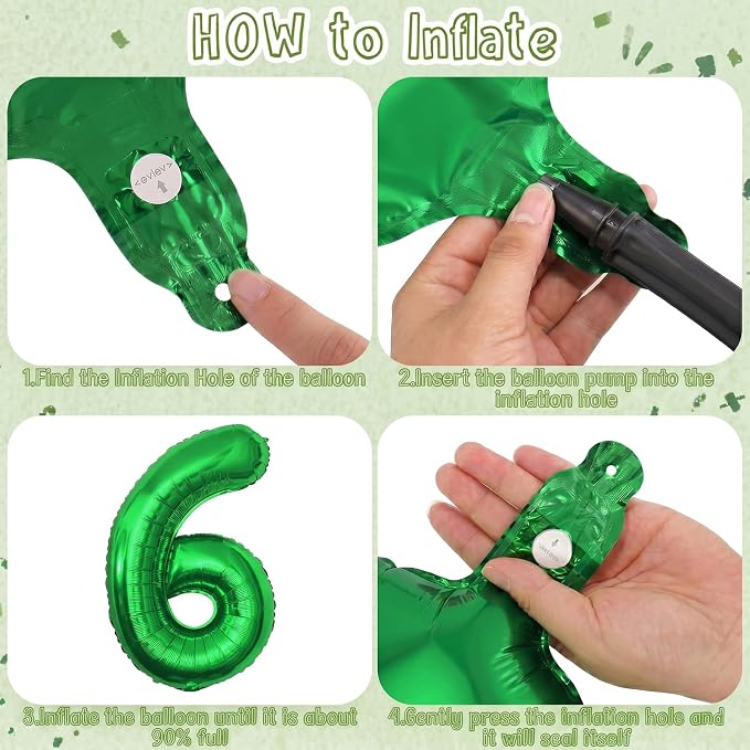 Green Number 6 Balloon 40 Inch, Radiant Foil Numeral - Image 5