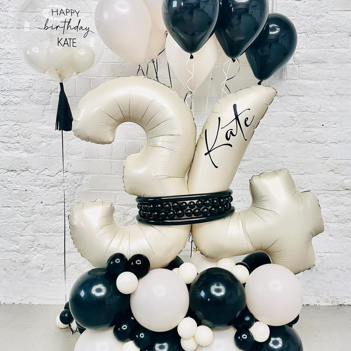 40 Inch 4 Balloons, Large Beige Number 4 Balloon for 4th Birthday Foil Number Balloons Set 0-9, Self Inflating White Sand Digital 4 Helium Balloon for Girls Birthday Women Anniversary Party Decoration